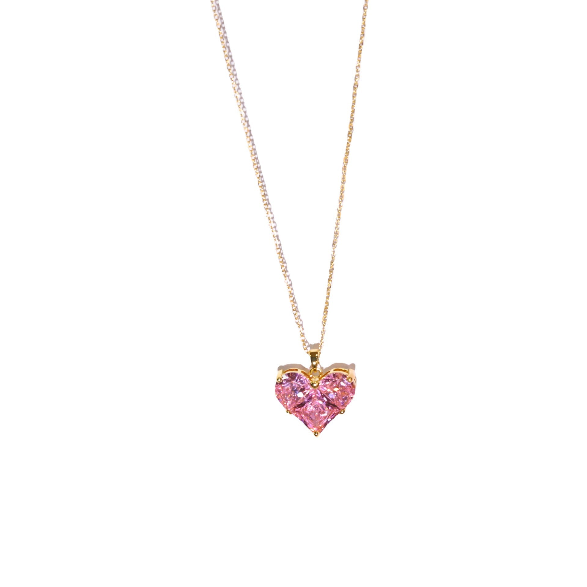 Women's Fashion Zircon Heart Necklace Clavicle Chain