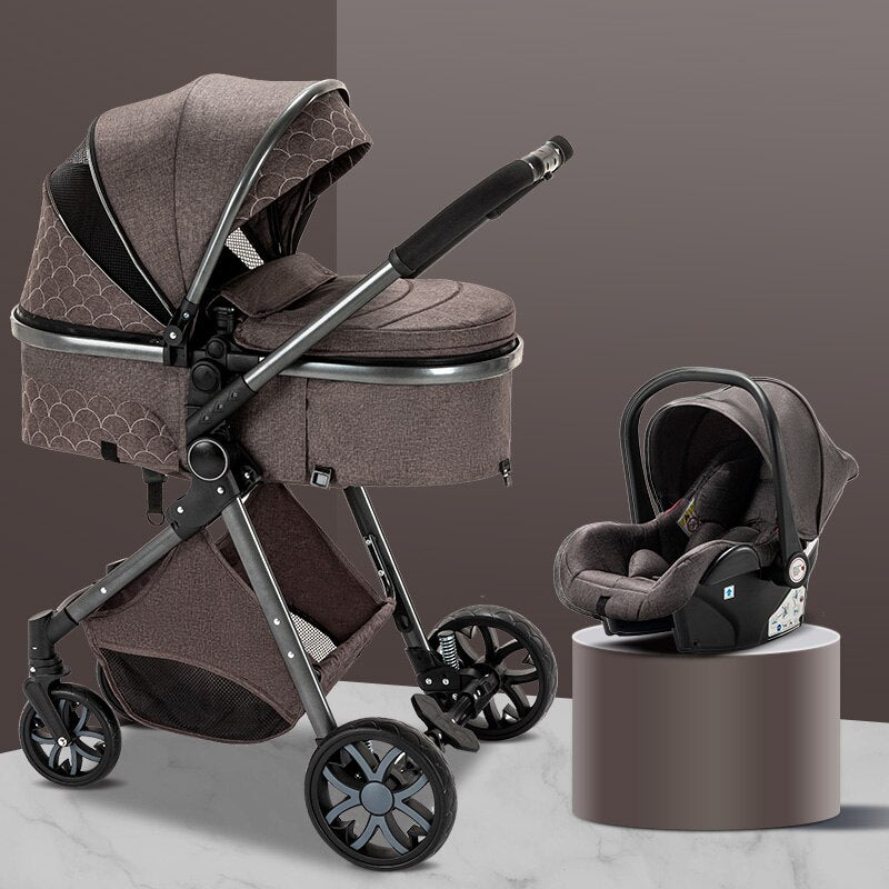 Baby Stroller 3 in 1 Easy Folding Multifunctional Stroller Travel Portable Baby Carriage Safety Seat EU Standard Free Shipping