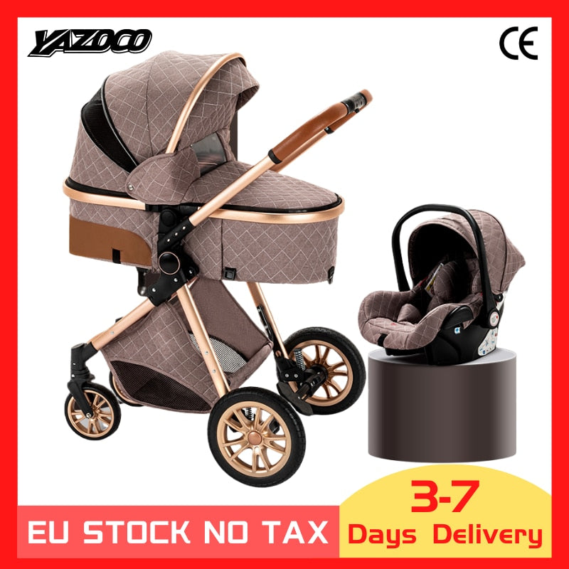 Baby Stroller 3 in 1 Easy Folding Multifunctional Stroller Travel Portable Baby Carriage Safety Seat EU Standard Free Shipping