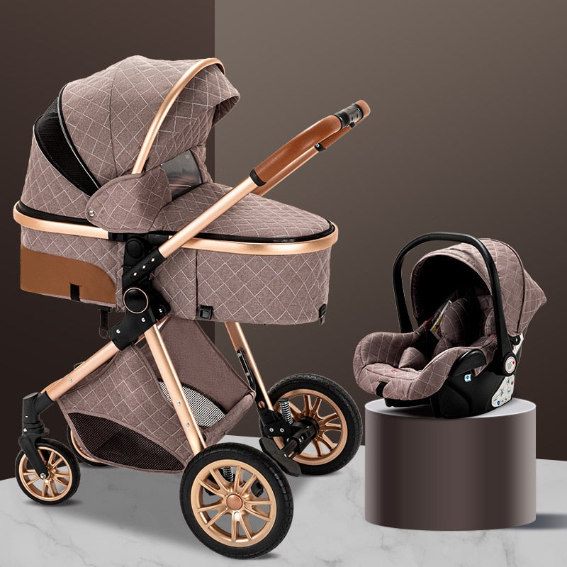 Baby Stroller 3 in 1 Easy Folding Multifunctional Stroller Travel Portable Baby Carriage Safety Seat EU Standard Free Shipping